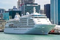 Silversea`s Silver Whisper Cruise Ship in Auckland Harbor