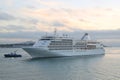Silversea`s Silver Whisper Cruise Ship in Auckland Harbor