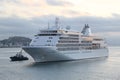 Silversea`s Silver Whisper Cruise Ship in Auckland Harbor