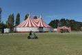 AUCKLAND, NEW ZEALAND - Jul 01, 2019: View of Cirque Grande circus tent with ticket office