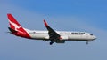 Qantas Airways Boeing 737 landing at Auckland International Airport