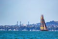 Scenic view of a sailboat during the 36th Americas Cup in Auckland, New Zealand