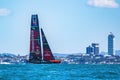 Scenic view of a sailboat during the 36th Americas Cup in Auckland, New Zealand