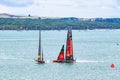Scenic view of sailboats during the 36th Americas Cup in Auckland, New Zealand
