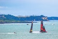 Scenic view of sailboats during the 36th Americas Cup in Auckland, New Zealand