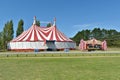 AUCKLAND, NEW ZEALAND - Mar 07, 2019: View of Cirque Grande circus tent with ticket office