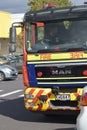 AUCKLAND, NEW ZEALAND - May 02, 2019: View of Otara fire engine at Pak\'nSave car park for emergency call