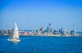 AUCKLAND, NEW ZEALAND- MAY 12, 2017: Beautiful view of the largest and most populous urban area in the country, with Royalty Free Stock Photo