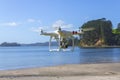 AUCKLAND, NEW ZEALAND - May 6, 2017: Editorial photo of a DJI phantom 3 standard drone equipped with high resolution video camera