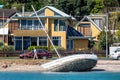 Beached yacht at Bucklands Beach