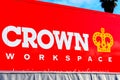 View of Crown Workspace office movers and space planning sign
