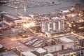 AUCKLAND, NZ - AUGUST 26, 2018: Aerial city view from Sky Tower. Auckland skyline at sunset Royalty Free Stock Photo