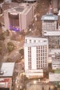 AUCKLAND, NZ - AUGUST 26, 2018: Aerial city view from Sky Tower. Auckland skyline at sunset Royalty Free Stock Photo