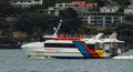 Ferry in Auckland operating plying the route to Hauraki Islands Royalty Free Stock Photo