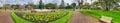 Auckland panoramic 360 degrees view from Albert Park on a cloudy day, New Zealand