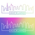 Auckland skyline. Colorful linear style.