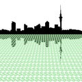 Auckland skyline with dollars