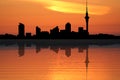 Auckland skyline at sunset