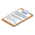Auction clipboard icon, isometric style