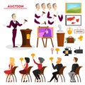 Auction concept. Taking action in auction and bidding price Royalty Free Stock Photo