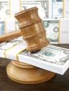 Auction gavel and dollars Royalty Free Stock Photo