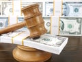 Auction gavel and dollars Royalty Free Stock Photo