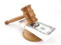 Auction gavel and dollars Royalty Free Stock Photo