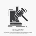 Auction, gavel, hammer, judgement, law Icon. glyph vector gray symbol for UI and UX, website or mobile application Royalty Free Stock Photo