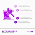 Auction, gavel, hammer, judgement, law Infographics Template for Website and Presentation. GLyph Purple icon infographic style