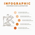 Auction, gavel, hammer, judgement, law Infographics Template for Website and Presentation. Line Gray icon with Orange infographic