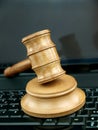 Auction gavel and technology Royalty Free Stock Photo
