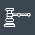 Auction Gavel Thin Line Vector Icon. Royalty Free Stock Photo
