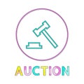 Auction Hummer Minimalistic Icon in Linear Style