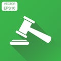 Auction hammer icon. Business concept court tribunal pictogram.