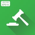 Auction hammer icon. Business concept court tribunal pictogram.