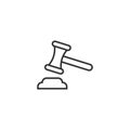 Auction hammer icon in flat style. Court sign vector illustration on white isolated background. Tribunal business concept Royalty Free Stock Photo