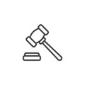 Auction hammer line icon