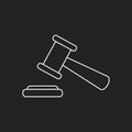 Auction hammer vector icon in line style. Court tribunal flat icon Royalty Free Stock Photo