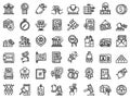 Auction icons set, outline style