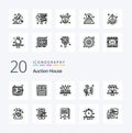 20 Auction Line icon Pack like diamond trade crown megaphone advertising