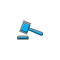 Auction mallet vector icon isolated on white background