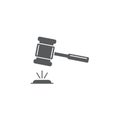 Auction mallet vector icon isolated on white background