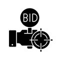 Auction sniping black glyph icon