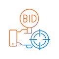 Auction sniping gradient linear vector icon