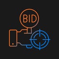 Auction sniping gradient vector icon for dark theme