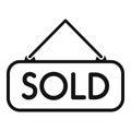 Auction sold icon simple vector. Price sell