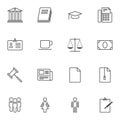 Auction universal line icons set Royalty Free Stock Photo