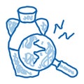 auction vase crack detection doodle icon hand drawn illustration