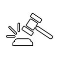 Auction Vector Icon In Line Style Royalty Free Stock Photo