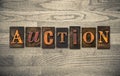 Auction Wooden Letterpress Theme Royalty Free Stock Photo